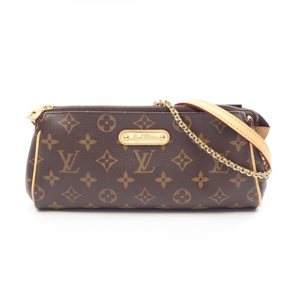 Louis Vuitton Eva Canvas Leather Monogram Shoulder Bag Brown